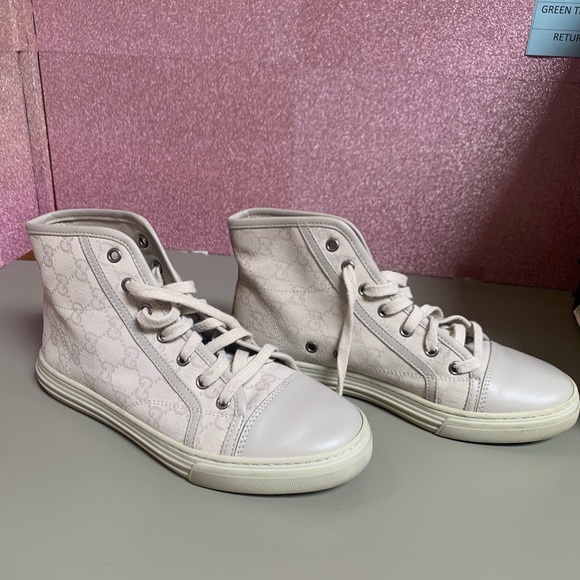 Authentic Gucci hightop sneakers size 37 grey/camel - Picture 6 of 9